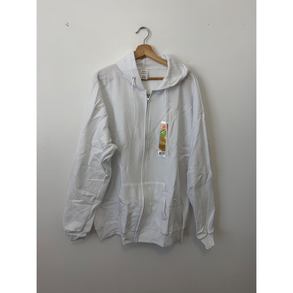 Hanes Other - Hanes Men's Basic Zip-Up Jacket – White – Size XL – NWT